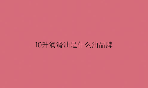 10升润滑油是什么油品牌