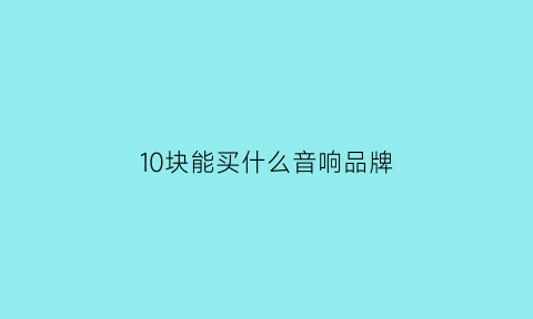 10块能买什么音响品牌