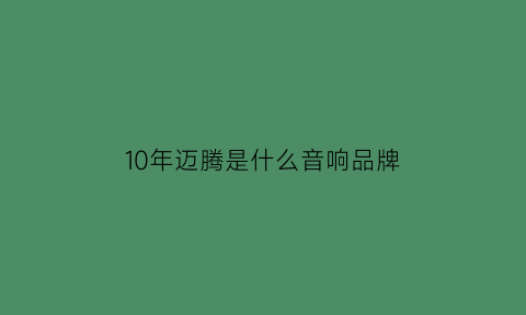 10年迈腾是什么音响品牌