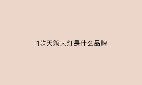 11款天籁大灯是什么品牌(11年天籁大灯灯泡型号)