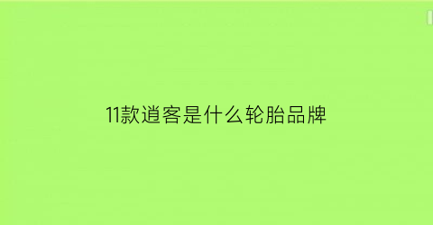 11款逍客是什么轮胎品牌(2011款日产逍客轮胎型号)