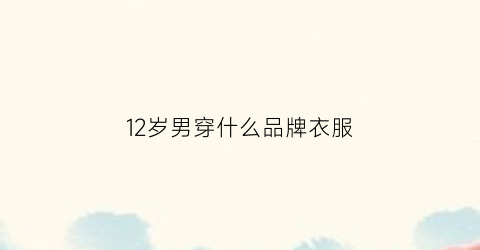 12岁男穿什么品牌衣服(12岁男生穿什么样的鞋子好)