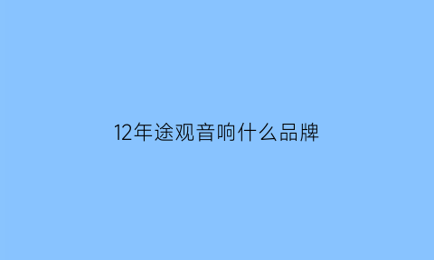 12年途观音响什么品牌(老途观音响效果好不好)