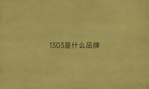 1303是什么品牌(132是啥牌子)