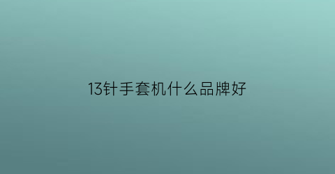 13针手套机什么品牌好(13针手套机什么品牌好一点)