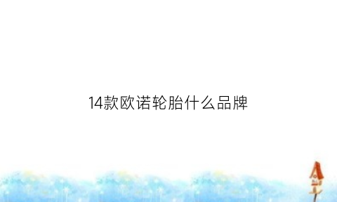 14款欧诺轮胎什么品牌(14款欧诺轮胎什么品牌好)