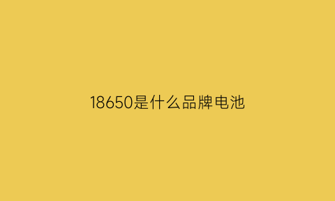 18650是什么品牌电池