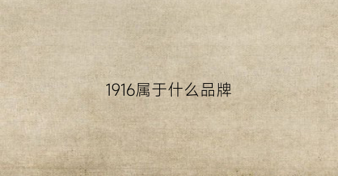 1916属于什么品牌(1916是什么号码)