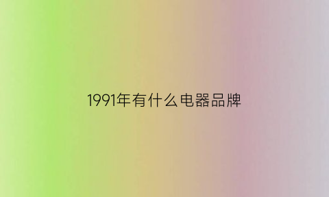 1991年有什么电器品牌(1991年的什么电站)