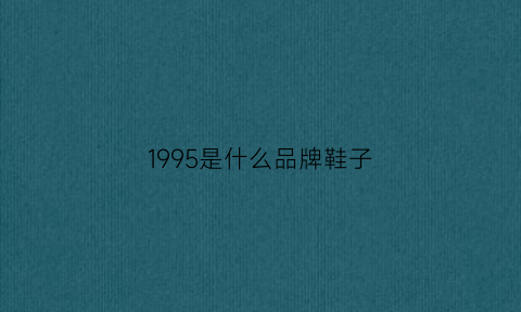 1995是什么品牌鞋子(since1995鞋子)
