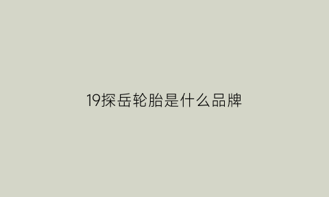 19探岳轮胎是什么品牌(探岳轮胎是什么品牌的330)