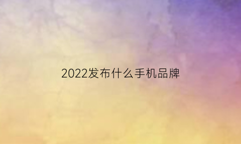 2022发布什么手机品牌(2022年会发布的手机)
