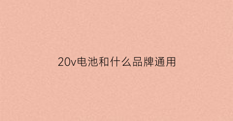 20v电池和什么品牌通用(20v和22v的电池有什么区别)