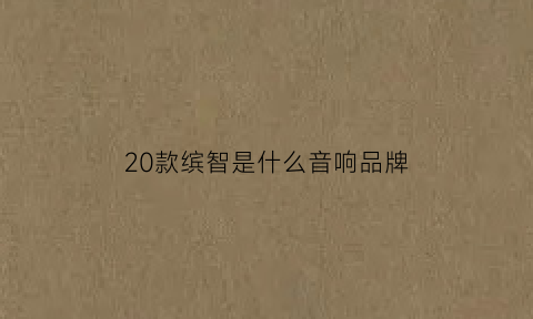 20款缤智是什么音响品牌