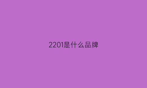 2201是什么品牌