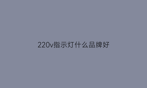 220v指示灯什么品牌好