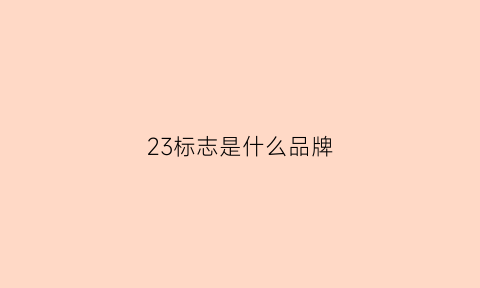 23标志是什么品牌(23号是什么牌子)