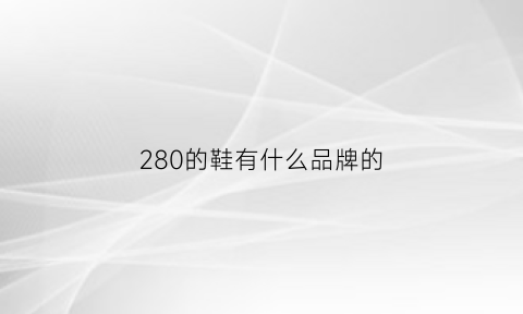 280的鞋有什么品牌的