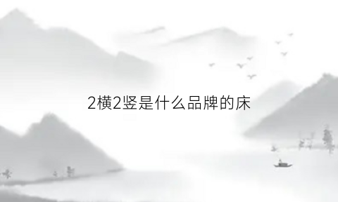 2横2竖是什么品牌的床(两横一竖有什么牌子logo)