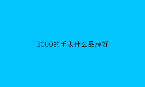 3000的手表什么品牌好