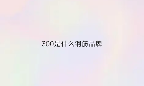 300是什么钢筋品牌(钢筋300是什么意思)