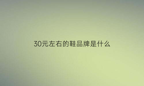 30元左右的鞋品牌是什么(三十块钱以内的鞋)