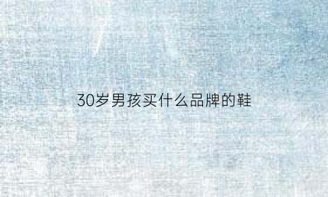 30岁男孩买什么品牌的鞋(30岁男人买什么牌子的鞋子)