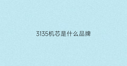 3135机芯是什么品牌(3135机芯是哪里的)
