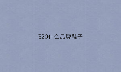 320什么品牌鞋子(320是什么鞋子)