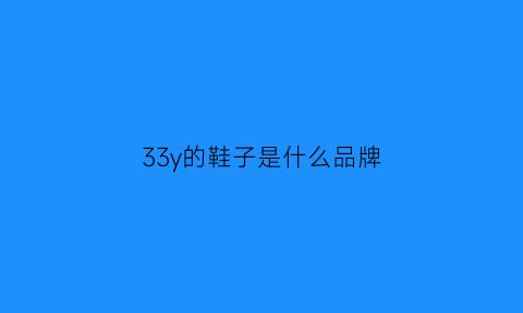 33y的鞋子是什么品牌