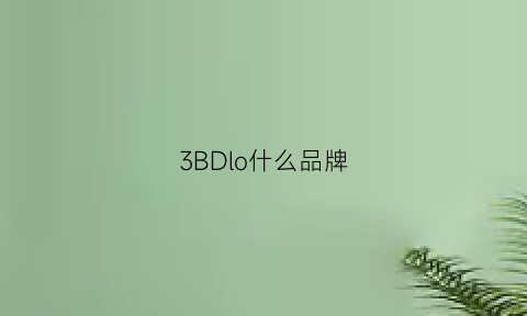 3BDlo什么品牌(san是什么牌子)