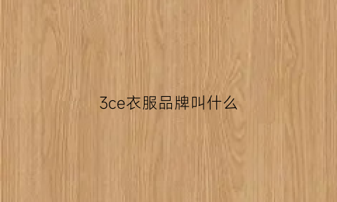 3ce衣服品牌叫什么(3ce品牌名称)