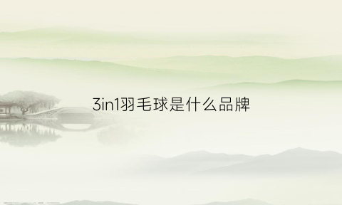 3in1羽毛球是什么品牌(三个羽毛球品牌)