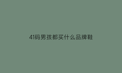 41码男孩都买什么品牌鞋(41码男孩都买什么品牌鞋好)