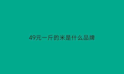 49元一斤的米是什么品牌(四块钱一斤的米)