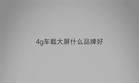 4g车载大屏什么品牌好(车载大屏推荐)