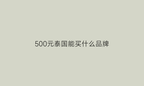 500元泰国能买什么品牌(500泰铢在泰国能买什么)