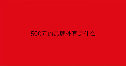 500元的品牌外套是什么(500多买一件外套贵吗)