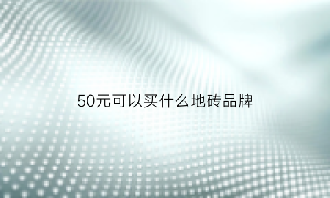 50元可以买什么地砖品牌(50元左右的地砖啥牌子好)