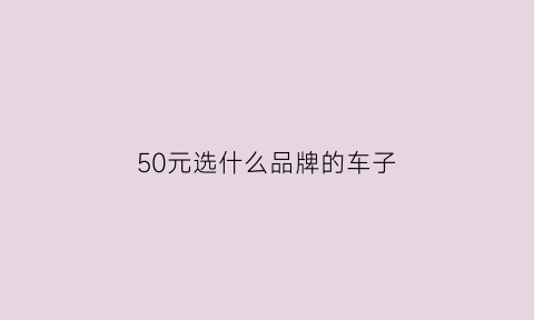 50元选什么品牌的车子(50元选什么品牌的车子比较好)