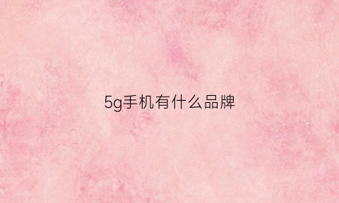 5g手机有什么品牌(5g手机有什么品牌型号)