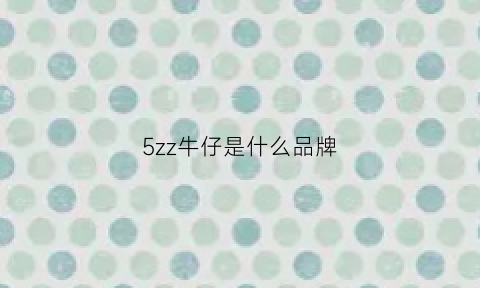 5zz牛仔是什么品牌(take5牛仔裤)