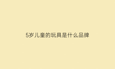 5岁儿童的玩具是什么品牌