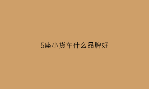 5座小货车什么品牌好