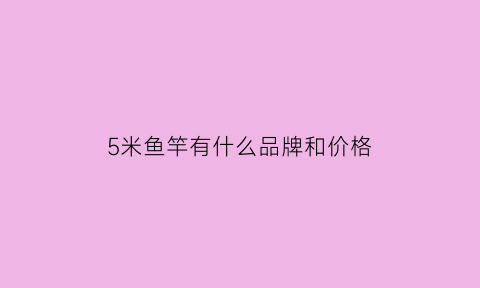 5米鱼竿有什么品牌和价格(5米鱼竿有什么品牌和价格一样)