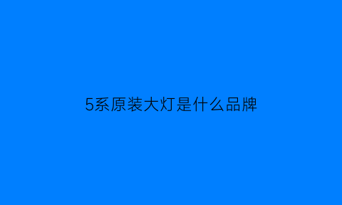 5系原装大灯是什么品牌(宝马五系原厂大灯)