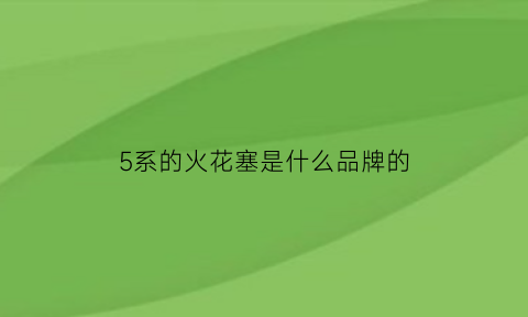 5系的火花塞是什么品牌的(5系火花塞型号)