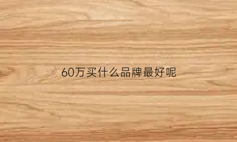 60万买什么品牌最好呢(60万推荐买什么车)