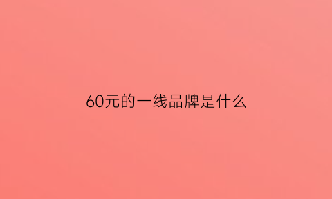 60元的一线品牌是什么(六十块钱的)