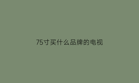 75寸买什么品牌的电视(75寸买什么牌子的电视)